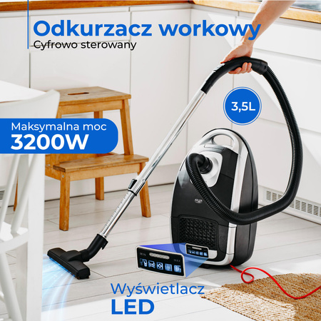 Odkurzacz workowy mocny, 3200W, 18 kPa, 5 programów mocy Adler AD 7069 AD7069