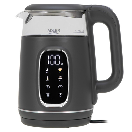Czajnik elektryczny z regulacją temperatury, szklany, 1.7L 2200W Adler AD 1305 gs