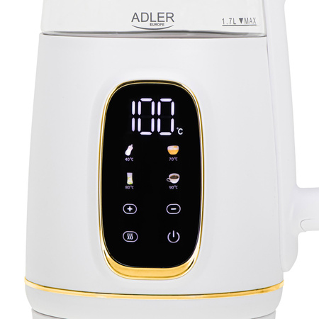 Czajnik elektryczny z regulacją temperatury, szklany, 1.7L 2200W Adler AD 1305 wg