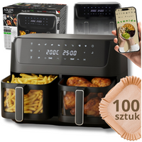 Frytkownica beztłuszczowa 11L, 2 kosze, Air Fryer 2700W, 8 programów Adler AD 6324