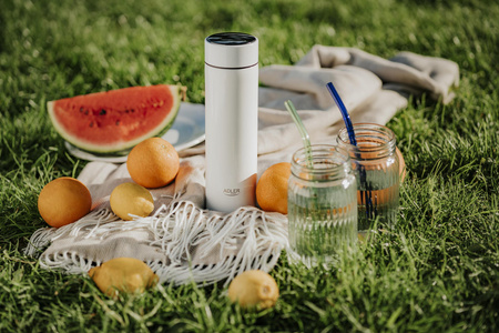 Kubek termiczny Termos LED Biały 473ml Do Kawy i Herbaty Adler AD 4506