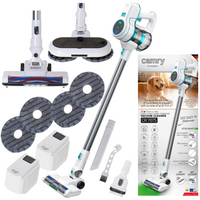 Odkurzacz pionowy 2w1, mopowanie, 2 akumulatory 114 min, czujnik kurzu Camry CR 7075