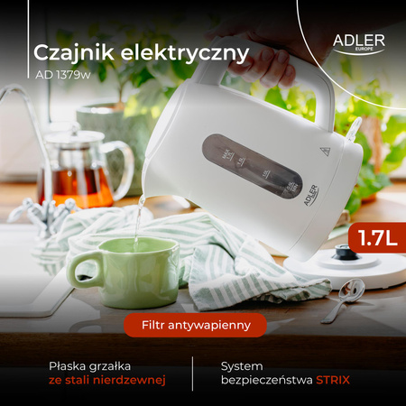 Czajnik elektryczny bezprzewodowy 1,7L 2200W Adler AD 1379w