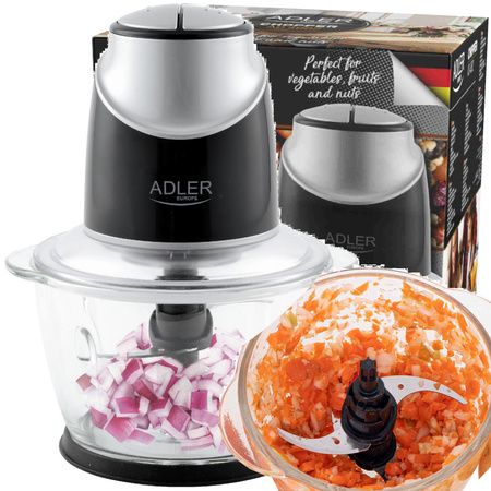 Rozdrabniacz kuchenny, szklana misa 1,2L, 4 ostrza, 550W – Adler AD 4082