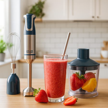 Blender ręczny 1800W, 20 prędkości, 5 końcówek, funkcja Turbo Adler AD 4627