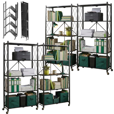 4 komplety składany regał magazynowy na kółkach 100 kg bez montażu Avenido AV 6817