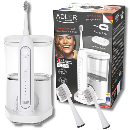 Szczoteczka soniczna i irygator 2w1, USB C, 500 ml, 1700 ruchów/min Adler AD 2180