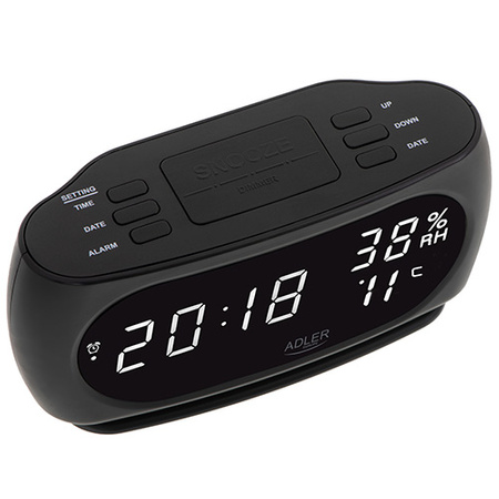 Radiobudzik z termometrem i higrometrem AD 1186 - Adler