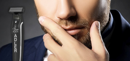 Trymer męski do zarostu, ładowanie USB, dioda LED, 3 nakładki, Adler AD 2922