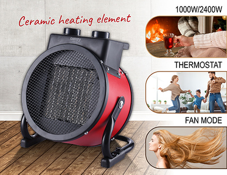 Ceramiczna Nagrzewnica 2400W z Regulacją Temperatury, Kompaktowy Design - Camry CR 7743