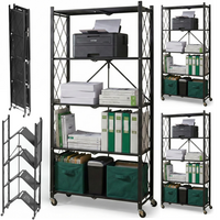 3 komplety regał magazynowy na kółkach składany mobilny 5 półek Avenido AV 6817