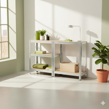 Zestaw 2 regałów metalowych 175 kg/półka 2w1 bez śrub Avenido av 6816