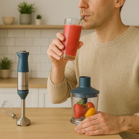 Blender ręczny 1800W, 20 prędkości, 5 końcówek, funkcja Turbo Adler AD 4627