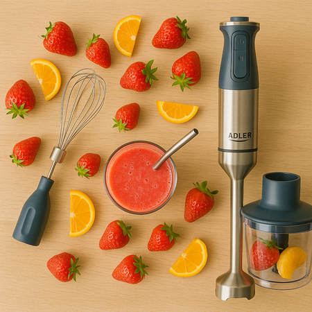 Blender ręczny 1800W, 20 prędkości, 5 końcówek, funkcja Turbo Adler AD 4627
