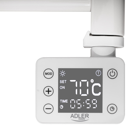 Grzejnik łazienkowy elektryczny 400W, LED, regulacja temp., IP24 Adler AD 7823