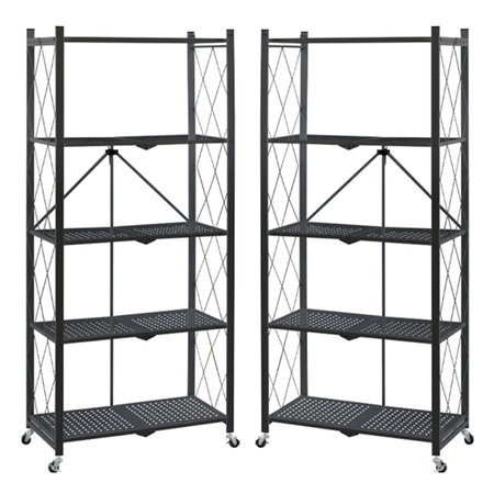 Zestaw 2 regałów składanych mobilnych na kółkach udźwig 100 kg bez montażu Avenido AV 6817