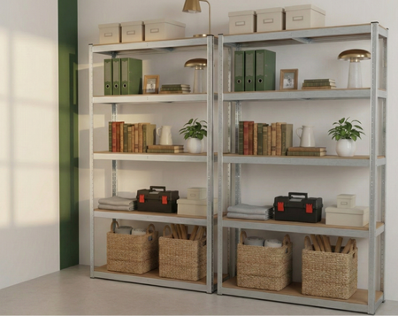 Zestaw 2 regałów metalowych 175 kg/półka 2w1 bez śrub Avenido av 6816