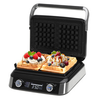Gofrownica z wyświetlaczem LED, 5 programów, 2400W, crunchy/fluffy, timer Adler AD 3084