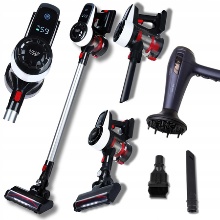 Odkurzacz bezprzewodowy pionowy ręczny 3w1 bezworkowy cyklonowy z elektroszczotką Adler AD 7048