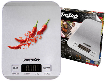 Biała Waga Kuchenna Inox Mesko MS 3169
