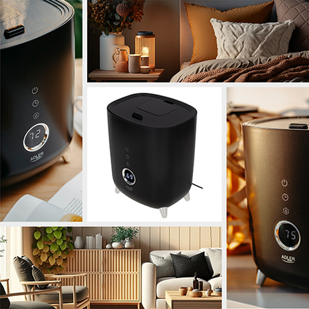 Nawilżacz powietrza ultradźwiękowy 4L, higrometr, aromaterapia, timer Adler AD 7972
