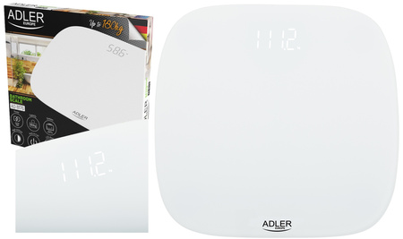 Waga łazienkowa elektroniczna 180 kg, szkło hartowane 6 mm, wyświetlacz LED Adler AD 8176