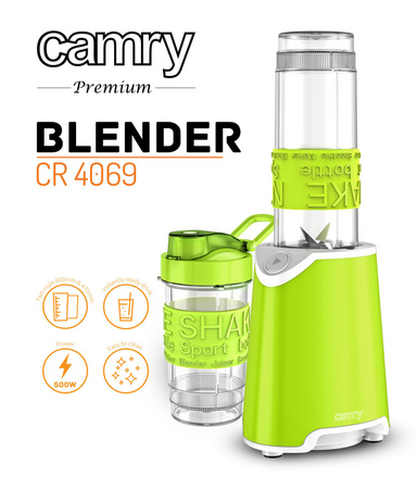Blender personalny 800W, kruszy lód, 2 butelki, 4 ostrza ze stali Camry CR 4069