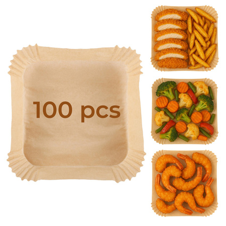 Papierowe wkłady do frytkownicy 23×23 cm, 100 szt. – Adler AD 6733