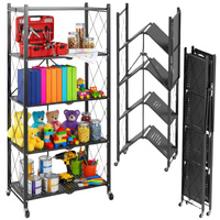 Regał magazynowy składany na kółkach, 5 półek, 100 kg, mobilny Avenido AV 6817