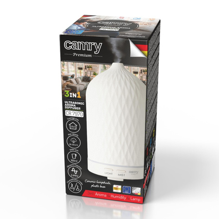Nawilżacz powietrza ultradźwiękowy, dyfuzor zapachowy, aromaterapia, 100ml, 2 tryby Camry CR 7970
