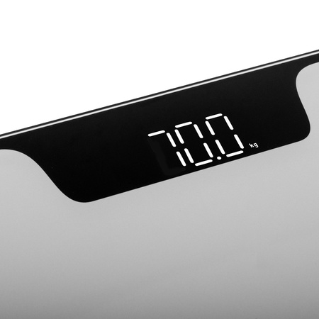 Waga łazienkowa elektroniczna 180 kg, szkło hartowane 6 mm, wyświetlacz LED, Srebrna Adler AD 8174