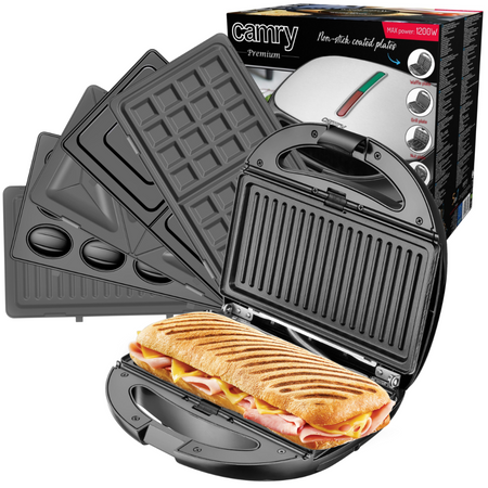 Wielofunkcyjny Opiekacz 5w1, Regulowany Termostat, Mocny Grzałka, Camry CR 3042