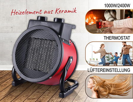 Ceramiczna Nagrzewnica 2400W z Regulacją Temperatury, Kompaktowy Design - Camry CR 7743