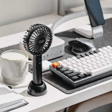 Mini wentylator USB, 3 prędkości, cicha praca, podróżny, biurkowy – Adler AD 7338