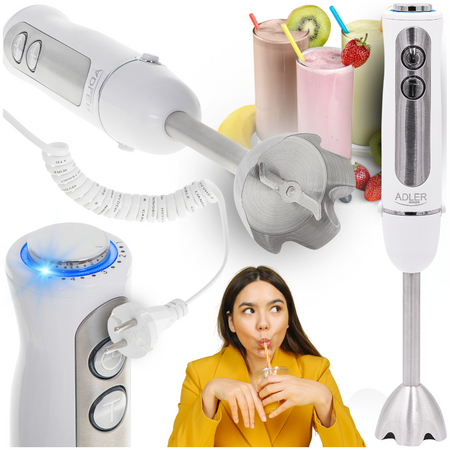 Blender ręczny 1500W, płynna regulacja, 5 prędkości, funkcja Turbo Adler AD 4625