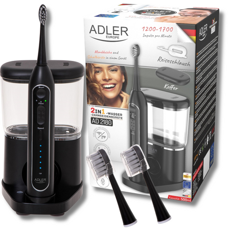 Szczoteczka soniczna i irygator 2w1, USB C, 500 ml, 1700 ruchów/min Adler AD 2180