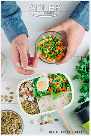 Pojemnik podgrzewany do żywności, zielony, przenośny, Adler SKU AD 4474