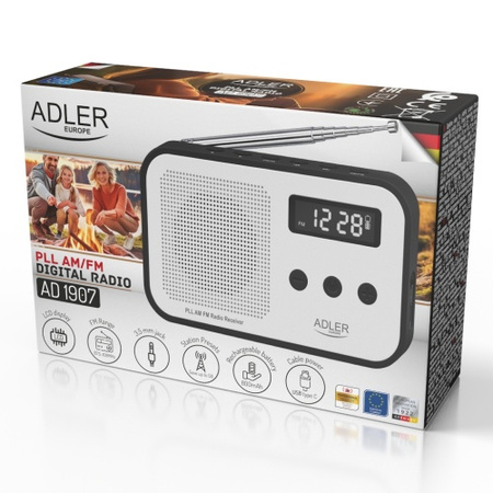 Radio kuchenne cyfrowe PLL AM / FM Adler AD 1907