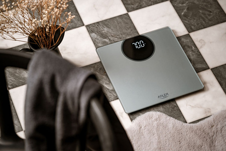 Waga łazienkowa elektroniczna 180 kg, szkło hartowane 6 mm, wyświetlacz LED Adler AD 8175