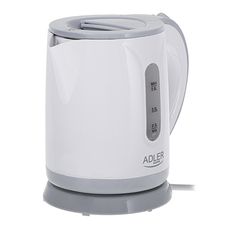 Czajnik elektryczny plastikowy, 0,8L, 850W, filtr, blokada, Adler AD 1371g