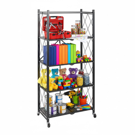 Zestaw 2 regałów składanych mobilnych na kółkach udźwig 100 kg bez montażu Avenido AV 6817