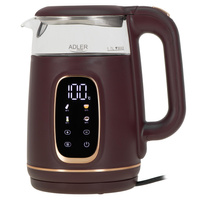 Czajnik elektryczny z regulacją temperatury, szklany, 1.7L 2200W Adler AD 1305 bu
