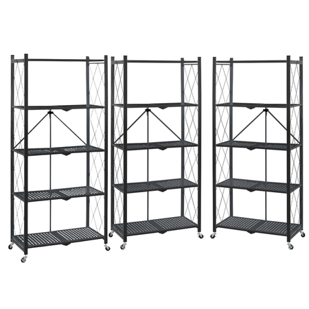 3 komplety regał magazynowy na kółkach składany mobilny 5 półek Avenido AV 6817