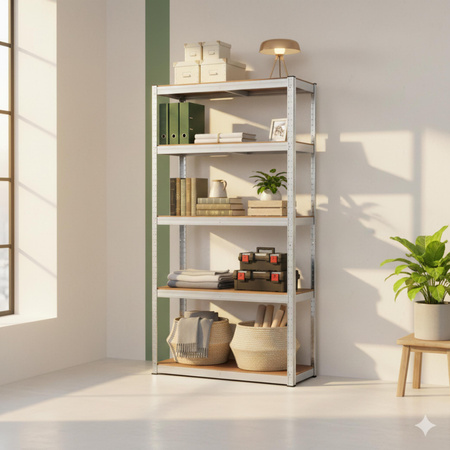 Regał magazynowy metalowy 180x90x40 cm, 875 kg, ocynkowany, 5 półek Avenido AV 6816