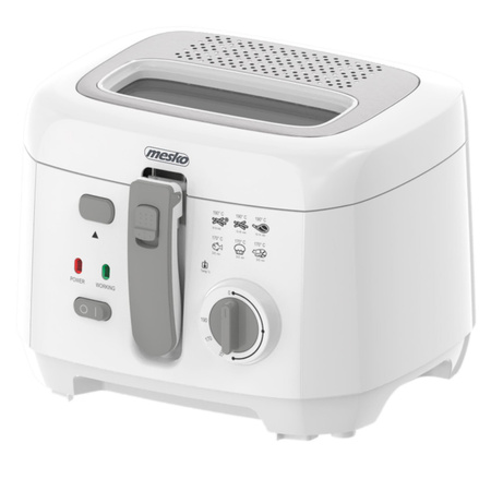 Frytkownica elektryczna, frytownica tłuszczowa 2,5L, 1800W, filtr, wyjmowany pojemnik, ochrona – Mesko MS 4908G