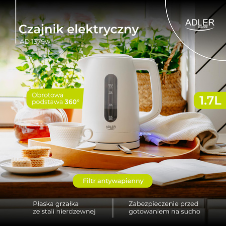 Czajnik elektryczny bezprzewodowy 1,7L 2200W Adler AD 1379w