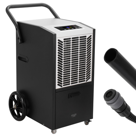 Przemysłowy osuszacz powietrza 50L/24h, 300 m³/h, pompa, LED Adler AD 7864