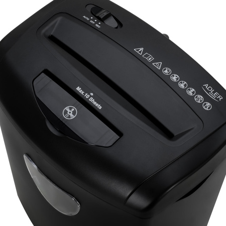 Niszczarka do dokumentów Adler czarna | AD1038B