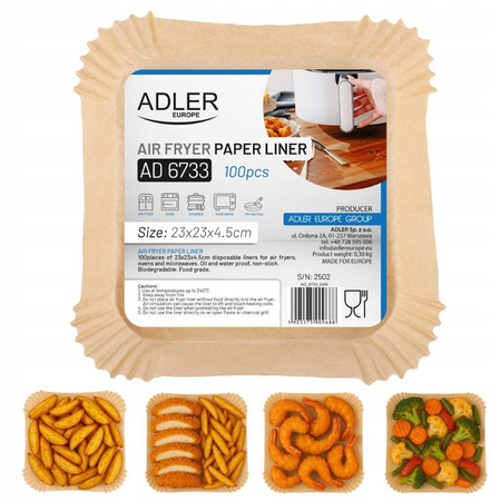 300x WKŁAD AIR FRYER Papier wkłady papierowe do frytkownicy beztłuszczowej