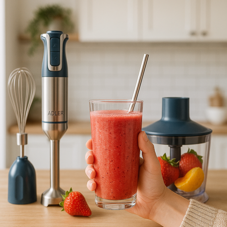 Blender ręczny 1800W, 20 prędkości, 5 końcówek, funkcja Turbo Adler AD 4627
